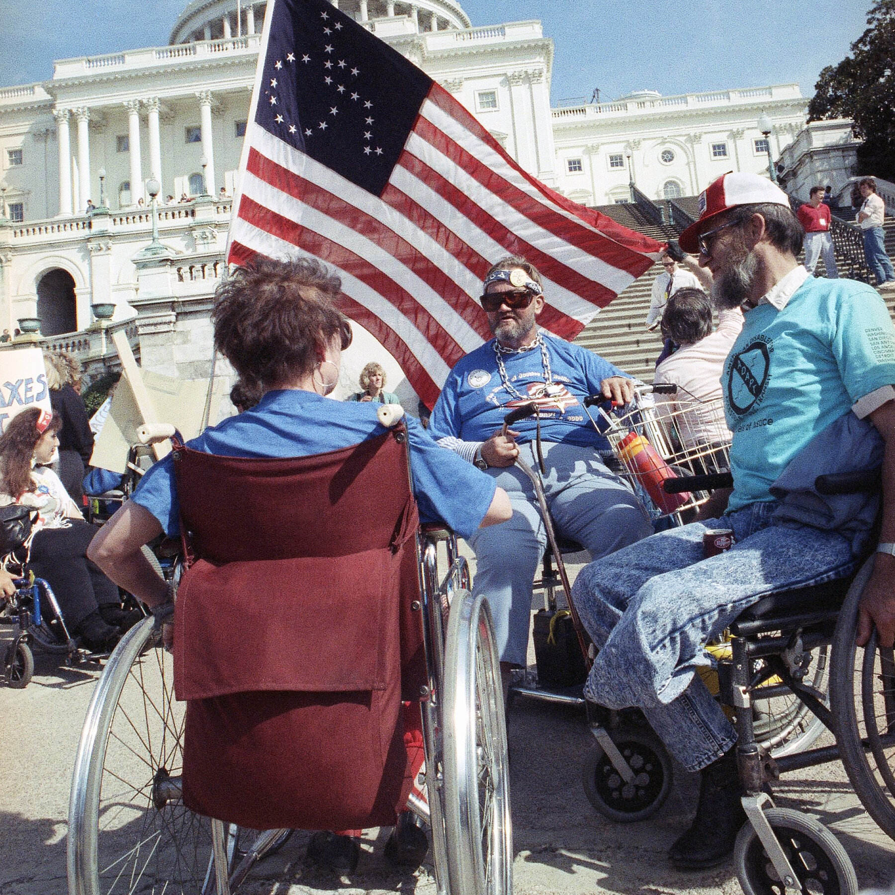 Photo showing protest on steps of the U.S. Capitol